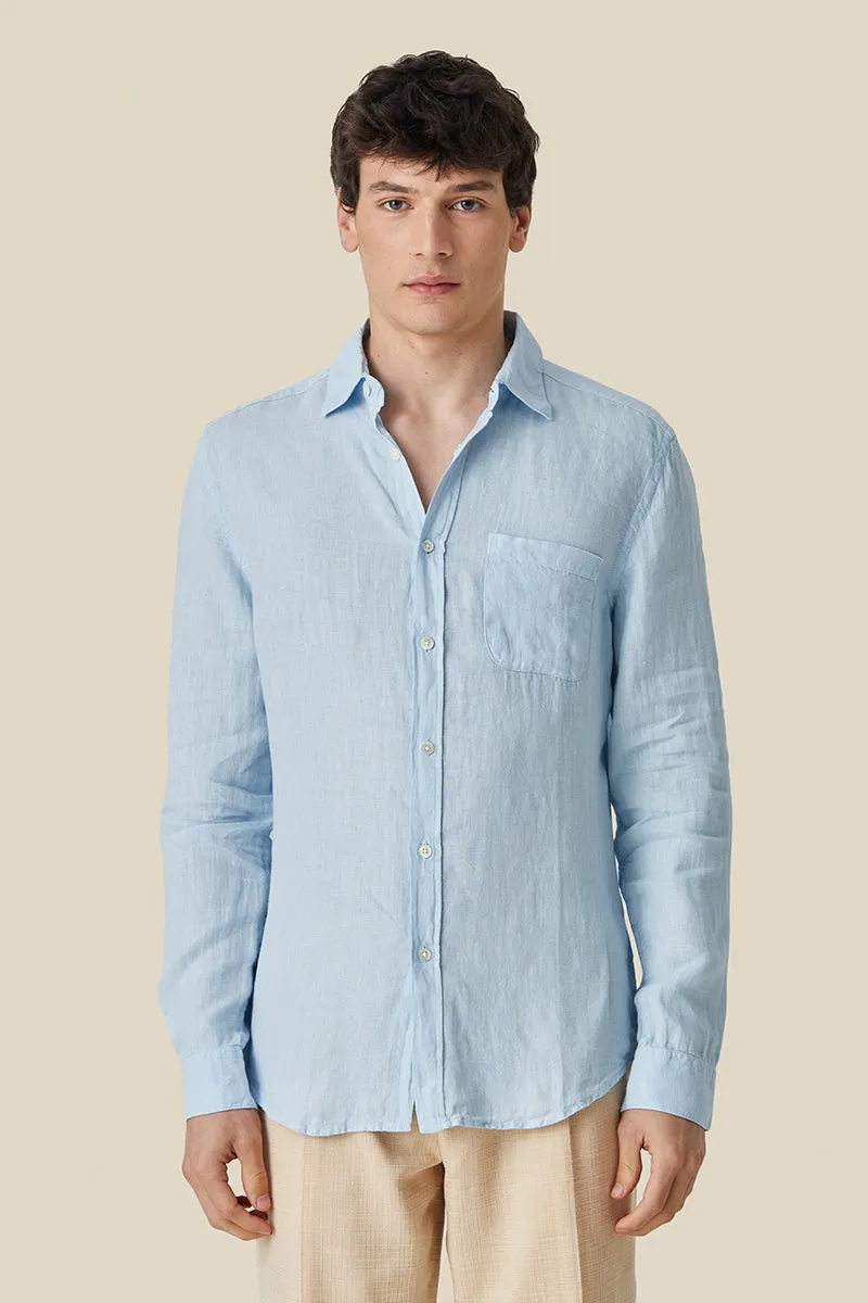 Linen Button Down Shirt - Sky