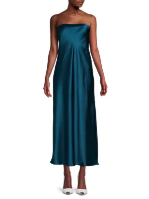 Liquid satin midi dress Renee C., turquoise