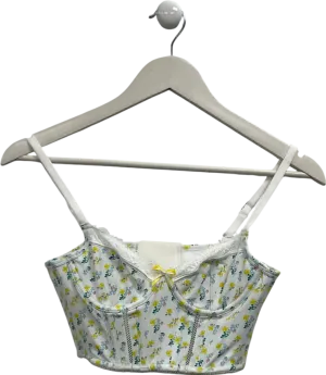Lounge Underwear White Floral Print Cropped Cami UK 32A