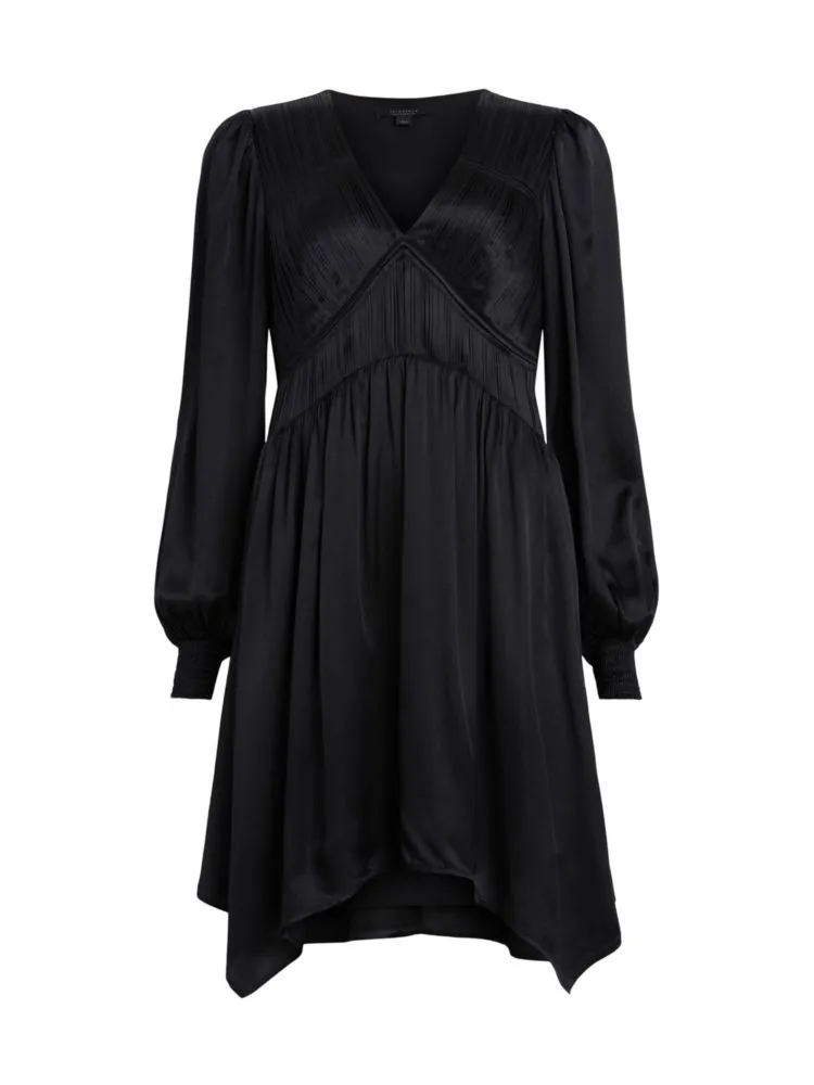 Love My Way Esta Allsaints Satin Mini Dress, Blue Slate