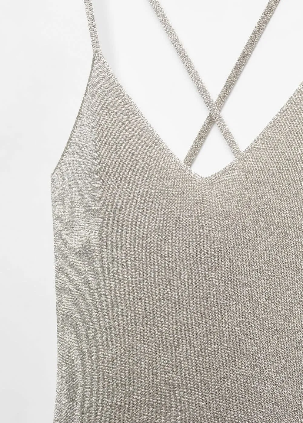 Mango Tiffany Knitted Dress, Silver Gray