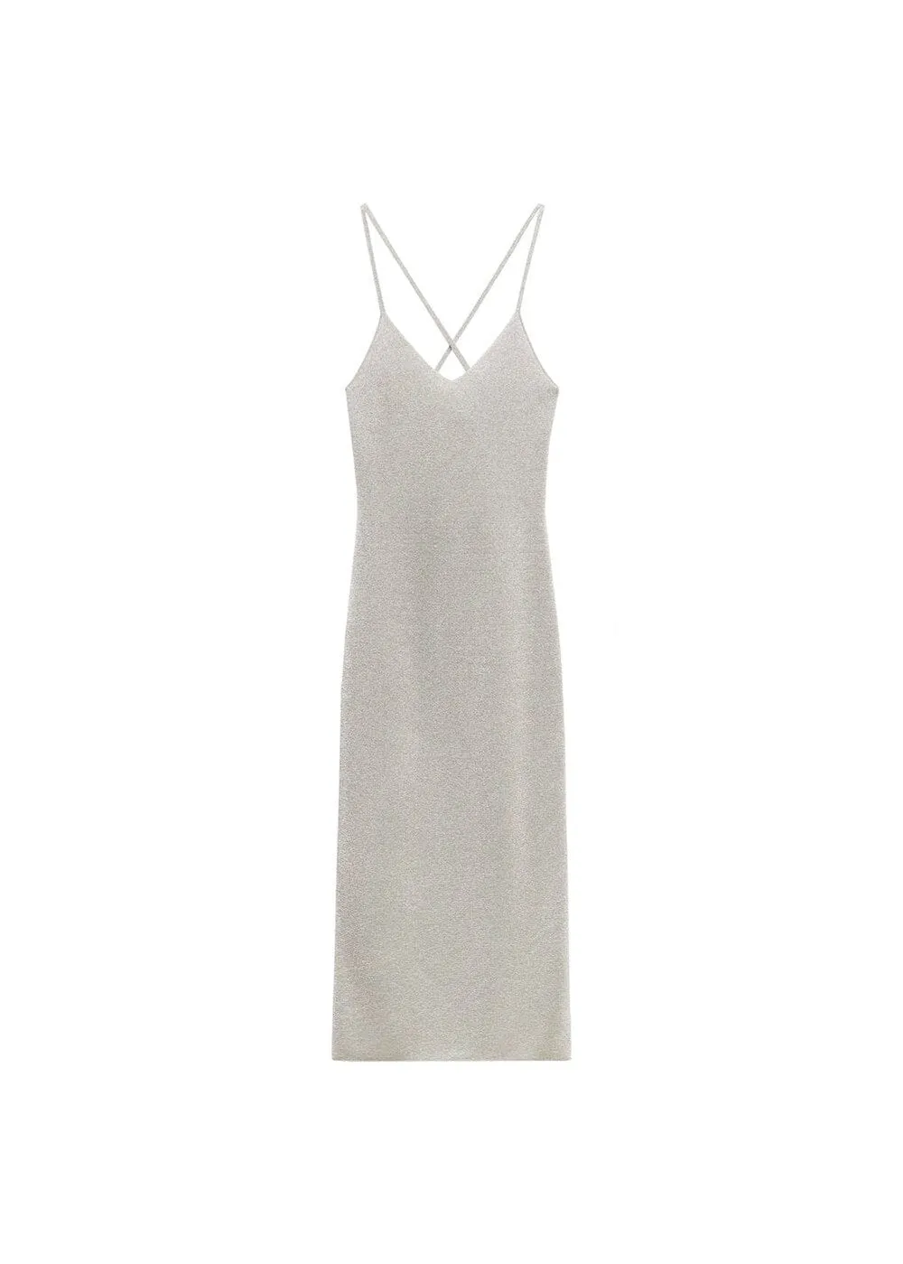 Mango Tiffany Knitted Dress, Silver Gray
