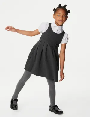 Marks & Spencer Jersey School Sundress with Bow for Girls (2-12 Years) Gray