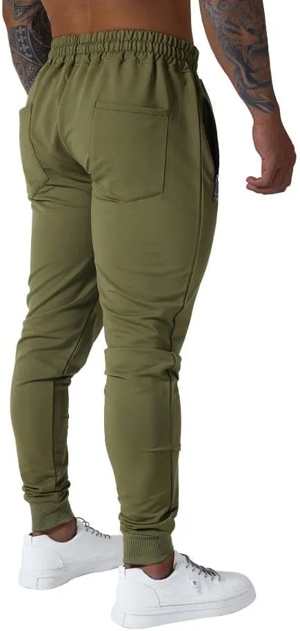 Mens Active Athletic Workout Jogger Sweatpants for Men with Zipper Pocket and Drawstring Size S-2XL