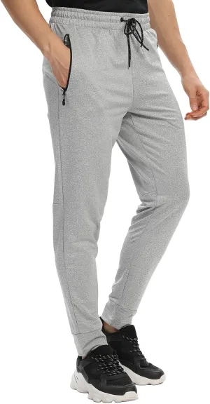 Men's Jogger Sweatpants with Zipper Pockets Track Joggers Workout Gym Sweat Pants for Men(1 Pack/2 Pack)
