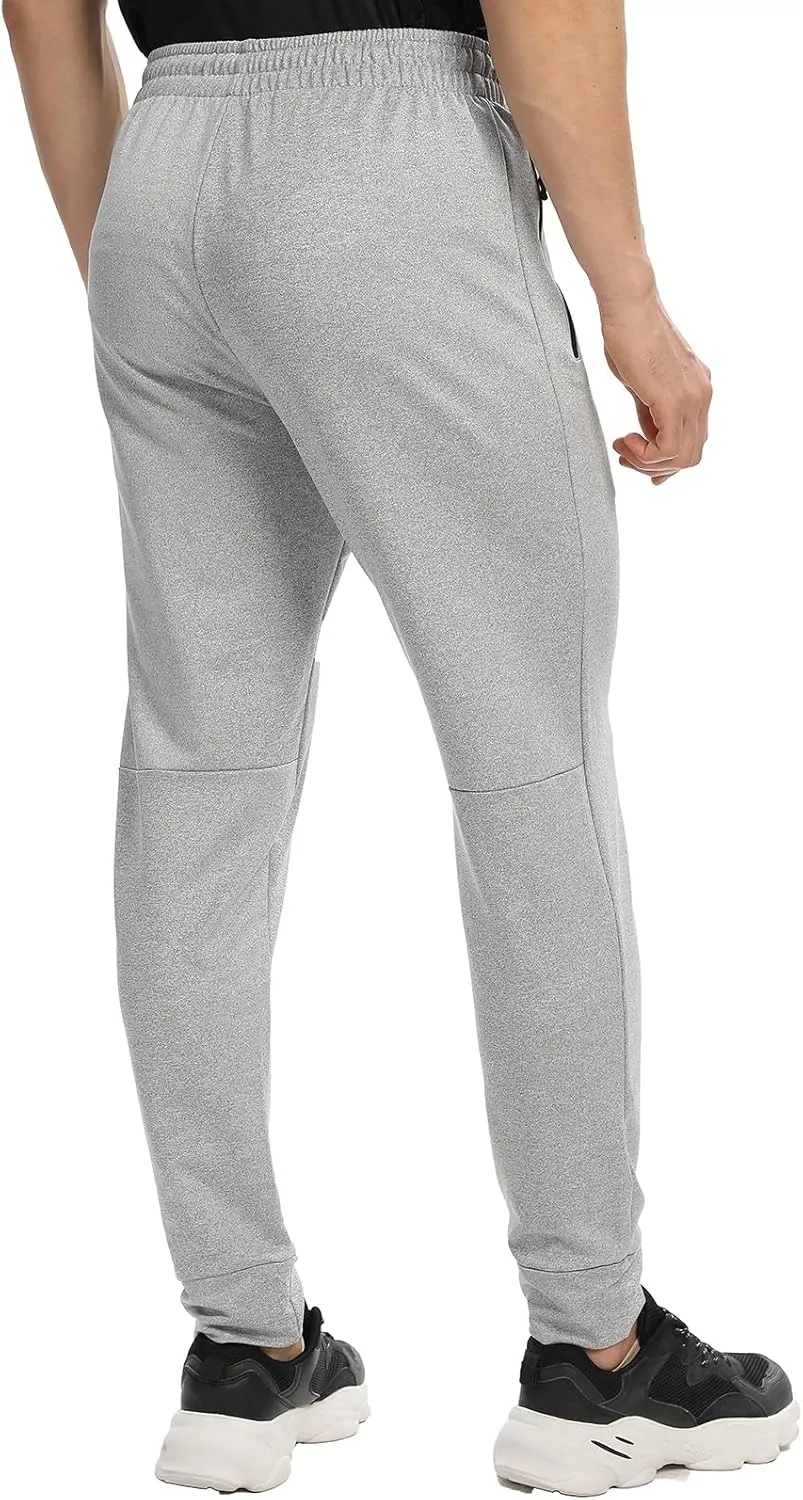 Men's Jogger Sweatpants with Zipper Pockets Track Joggers Workout Gym Sweat Pants for Men(1 Pack/2 Pack)