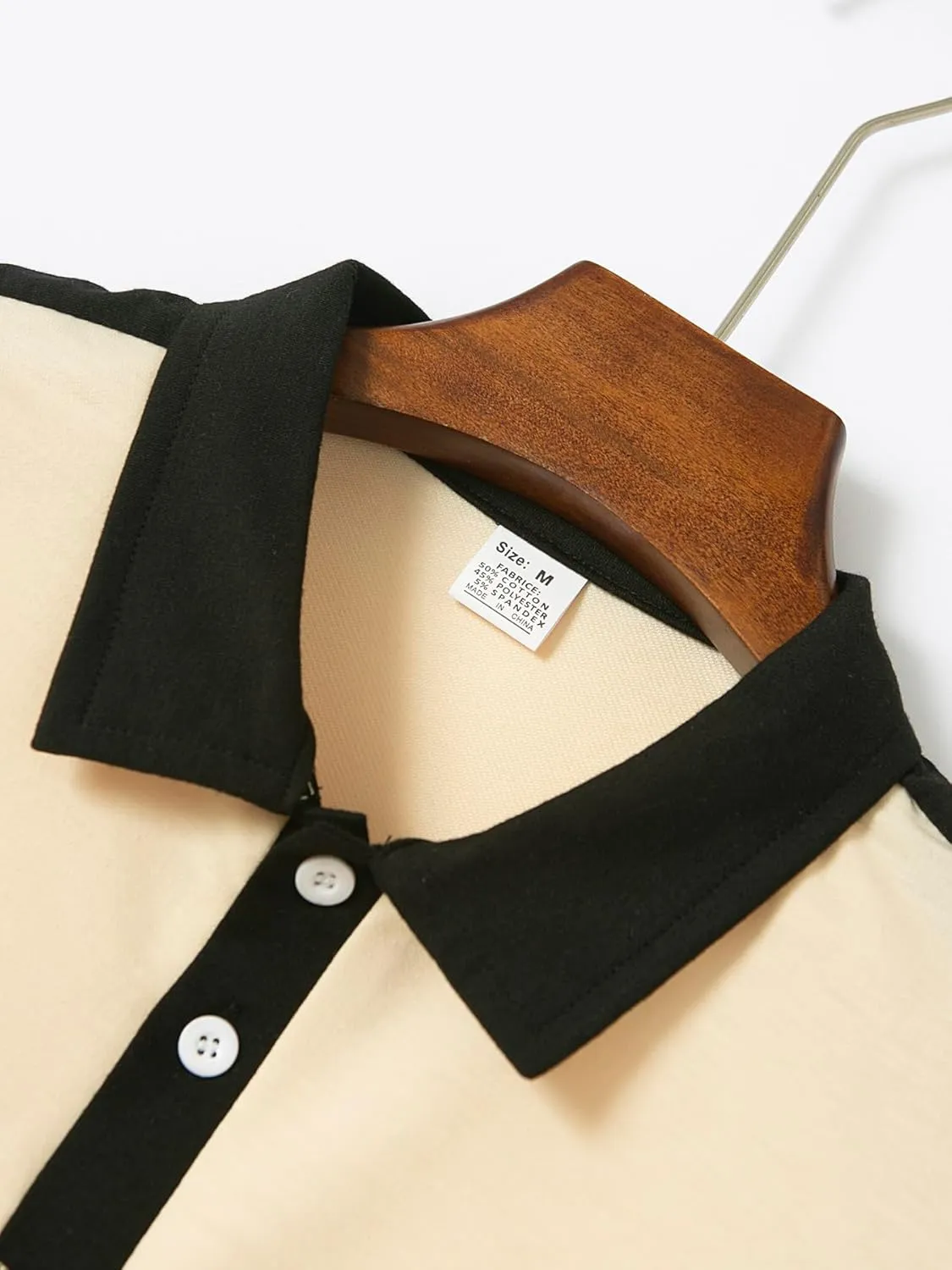 Mens Long Sleeve Polo Shirts Casual Cotton Polo T Shirt with Pocket Classic Button Collared Golf Shirt