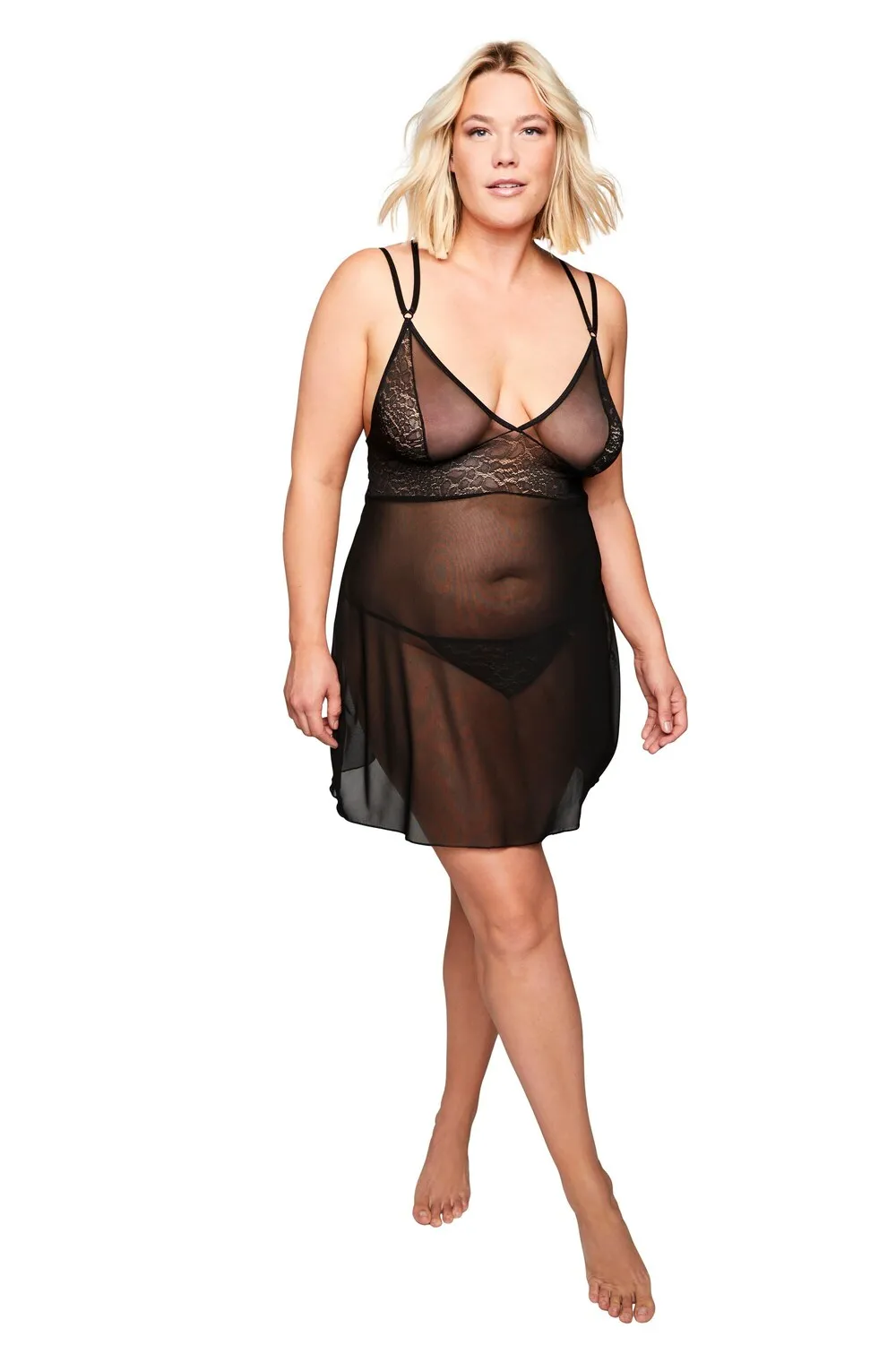 Nightgown Ulla Popken, black