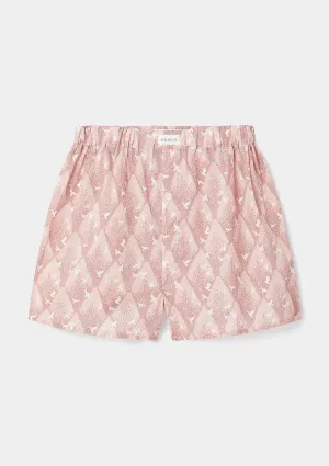 Peace Park Pink Boxer Shorts - Made with Liberty Fabrics