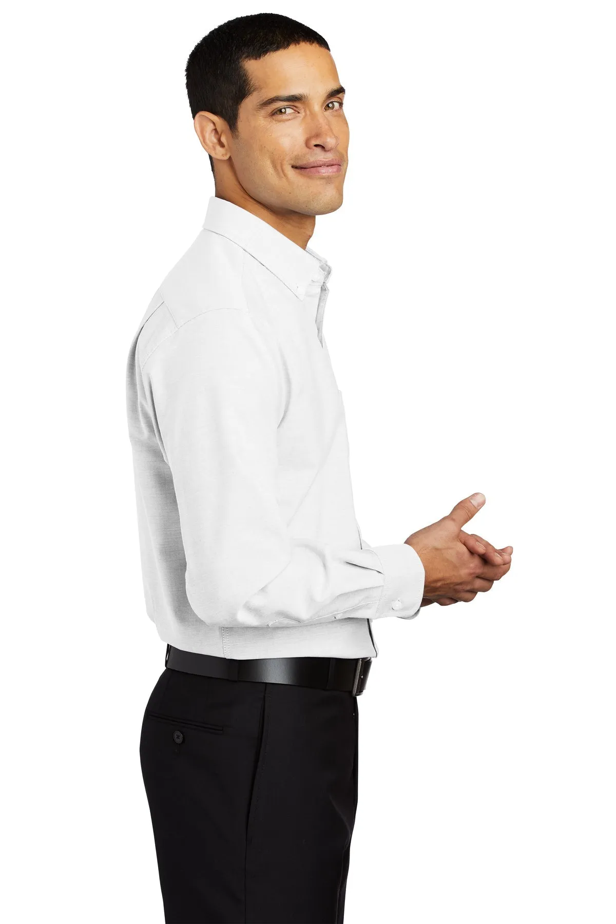 Port Authority SuperPro Custom Oxford Shirts, White