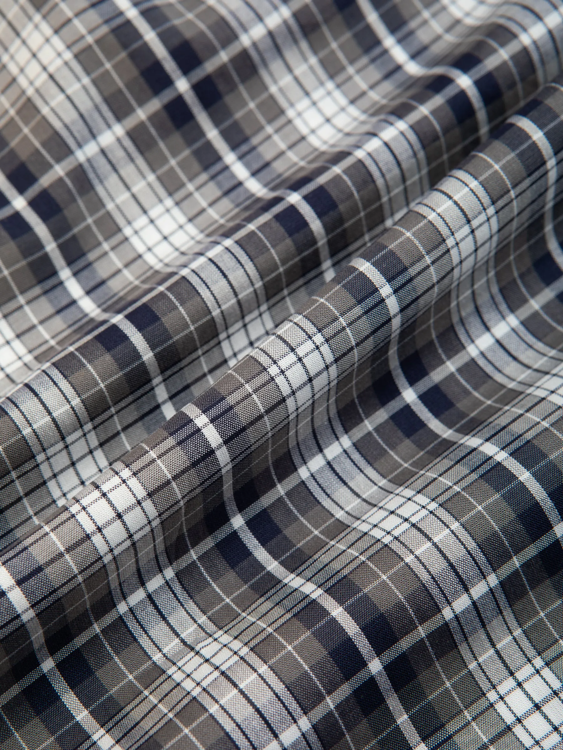 Port O Leith Boxer in Navy / Brown Check Italian Cotton