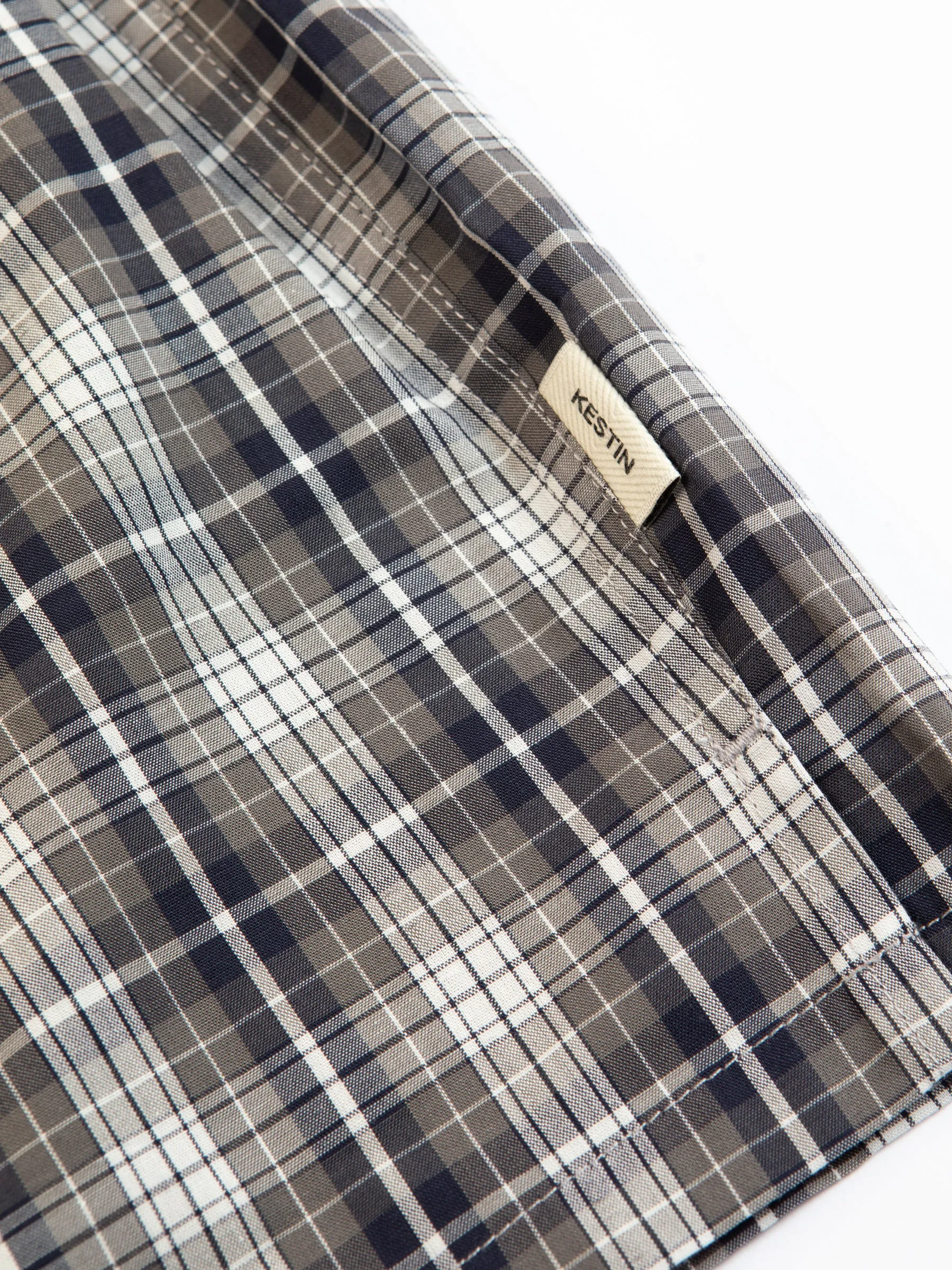 Port O Leith Boxer in Navy / Brown Check Italian Cotton