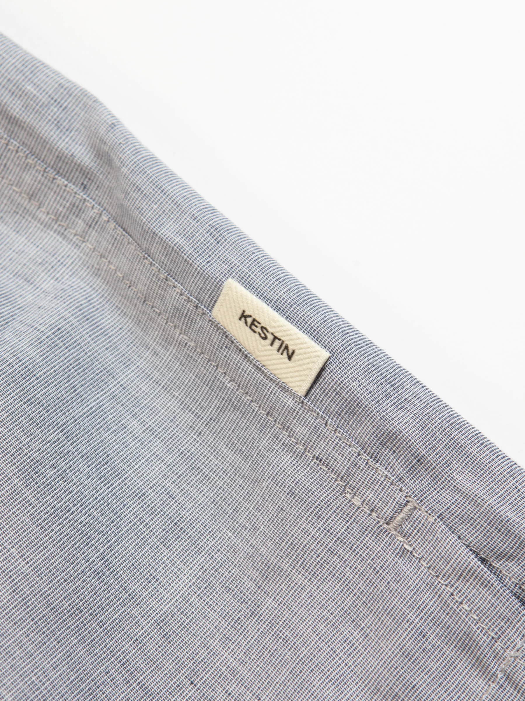 Port O Leith Boxer in Navy / Ecru End On End Italian Cotton