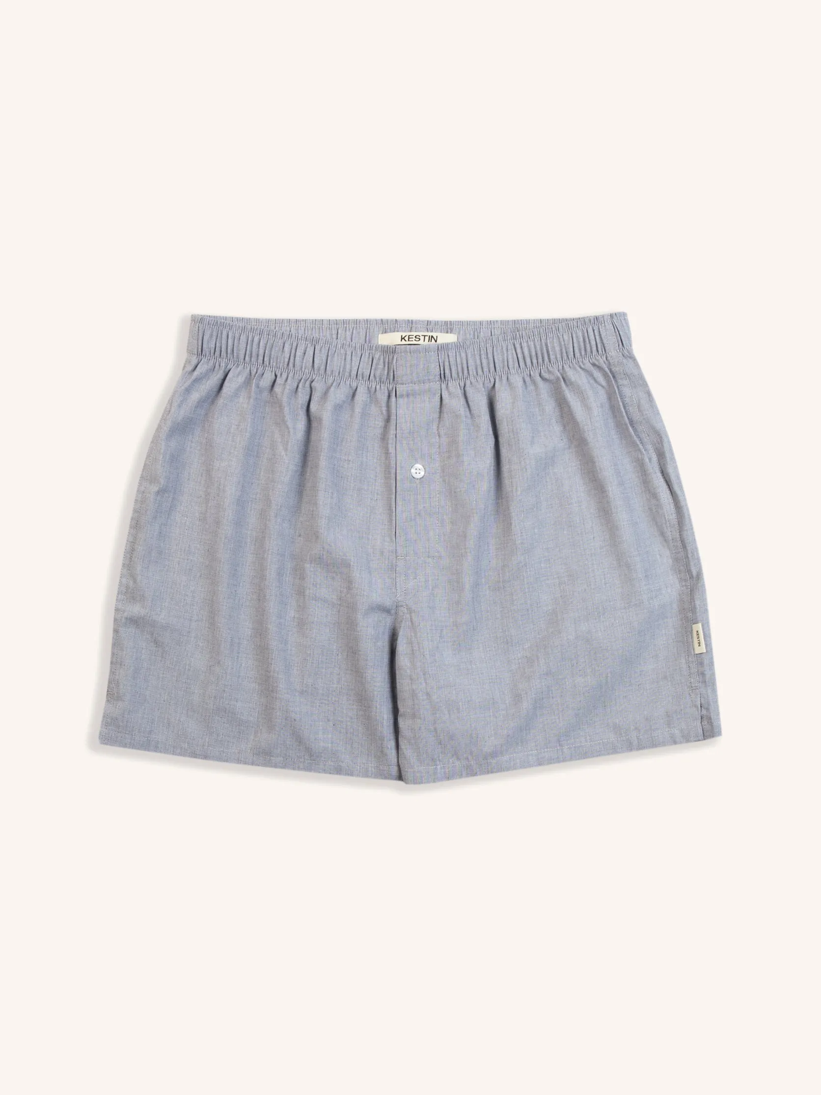 Port O Leith Boxer in Navy / Ecru End On End Italian Cotton