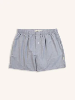 Port O Leith Boxer in Navy / Ecru End On End Italian Cotton