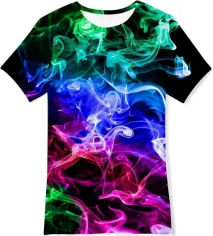 RAISEVERN Boys Girls 3D Graphic Printed T-Shirts Short Sleeve Summer tees for 4-14 Years