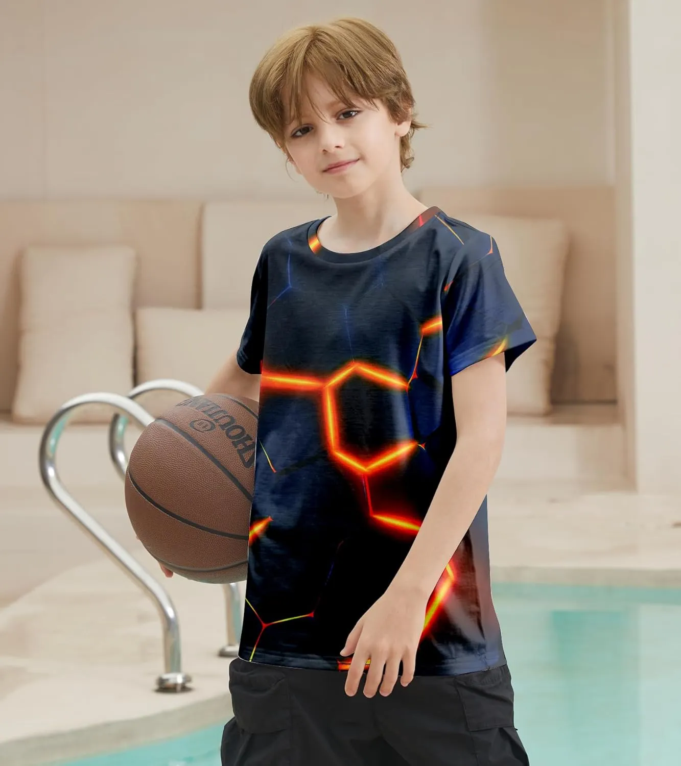 RAISEVERN Boys Girls 3D Graphic Printed T-Shirts Short Sleeve Summer tees for 4-14 Years