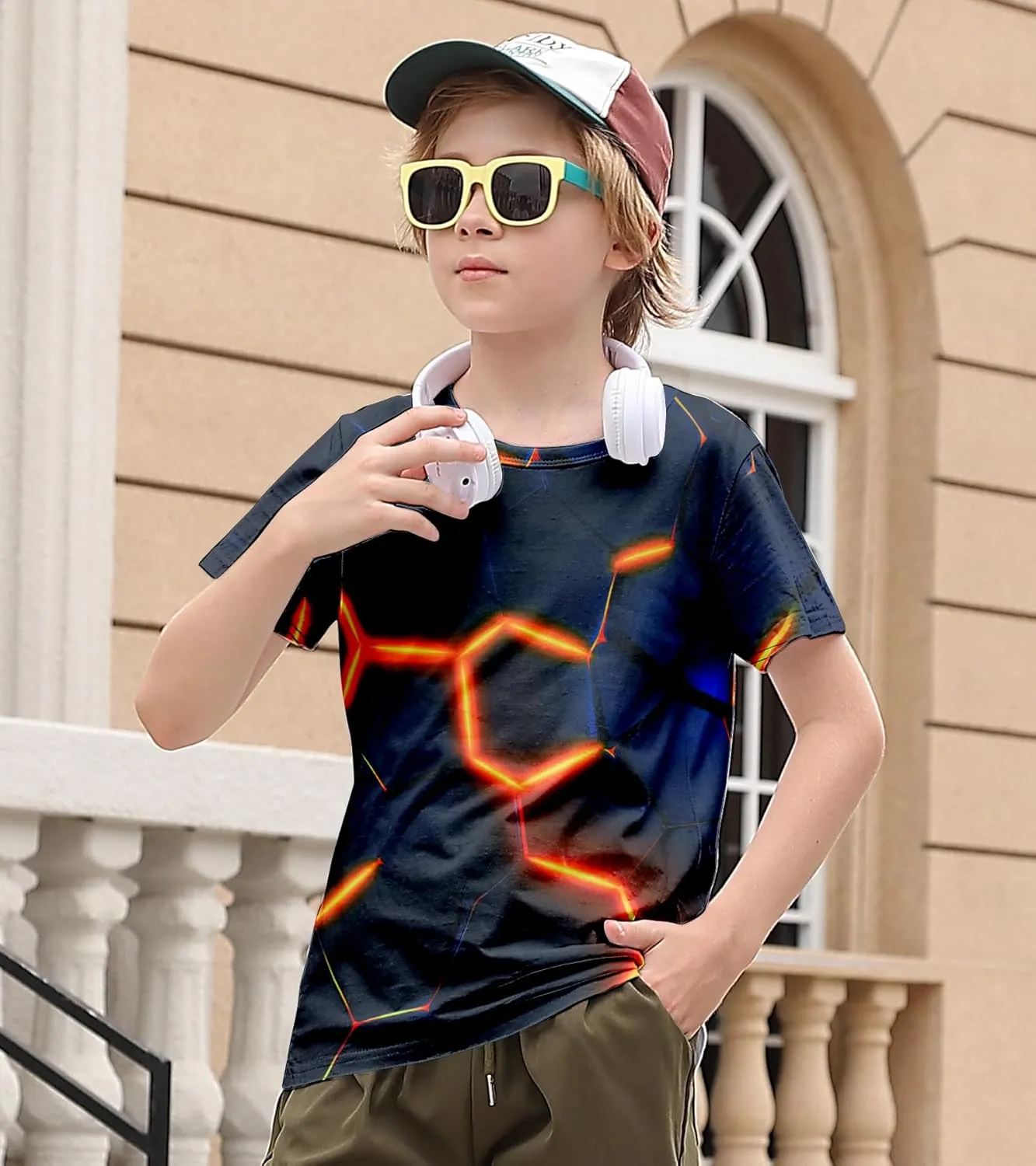RAISEVERN Boys Girls 3D Graphic Printed T-Shirts Short Sleeve Summer tees for 4-14 Years