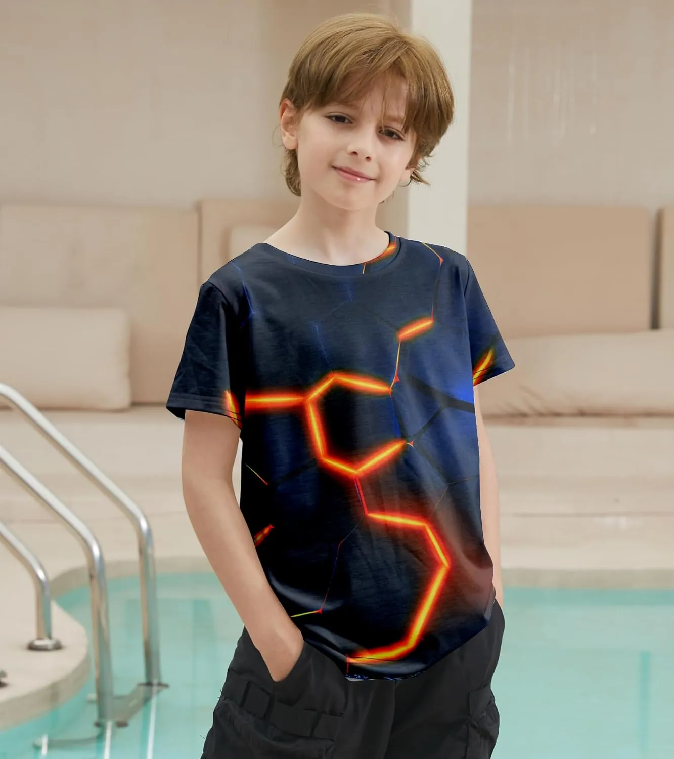 RAISEVERN Boys Girls 3D Graphic Printed T-Shirts Short Sleeve Summer tees for 4-14 Years