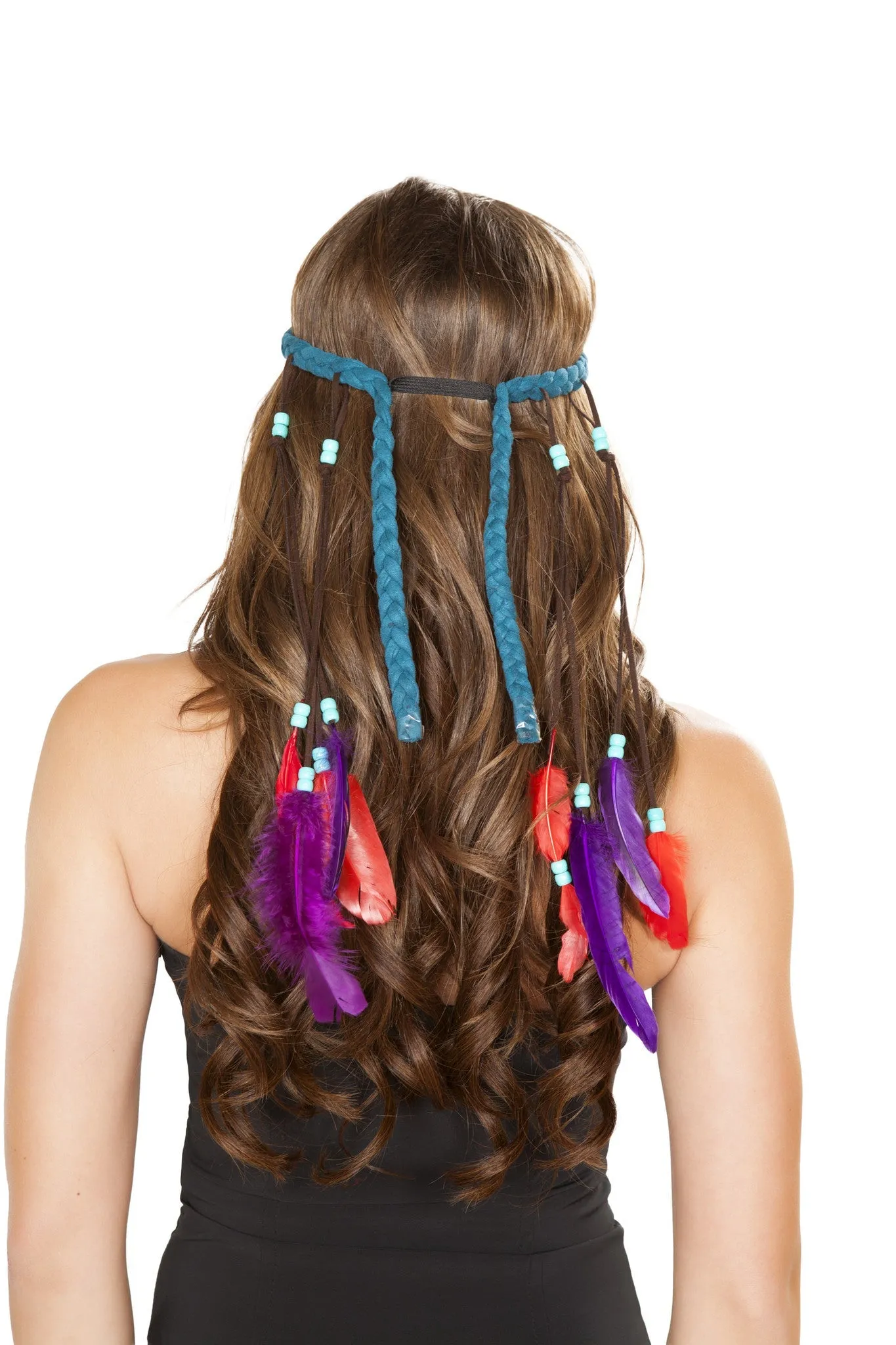 Roma Turquoise Headband w/Beads - Costume Accessory