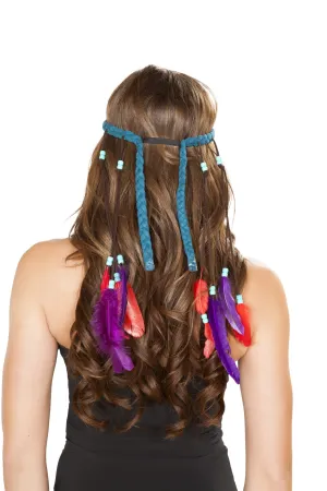 Roma Turquoise Headband w/Beads - Costume Accessory