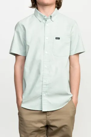 RVCA That'll Do Short Sleeve Oxford Boys Shirt - Green Haze