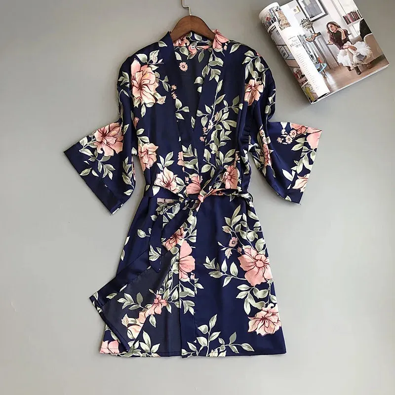 Satin Style Pajamas and Lace Robe