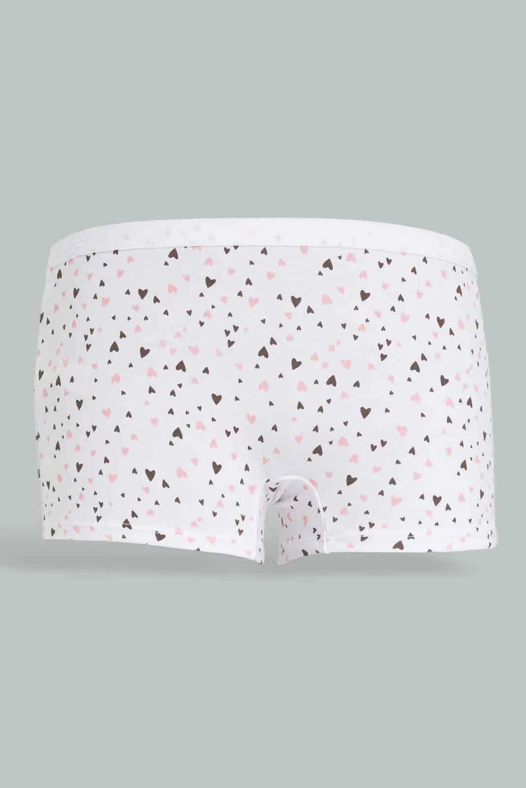 Senior Girls White and Pink Boxer Short Set (Pack Of 2)