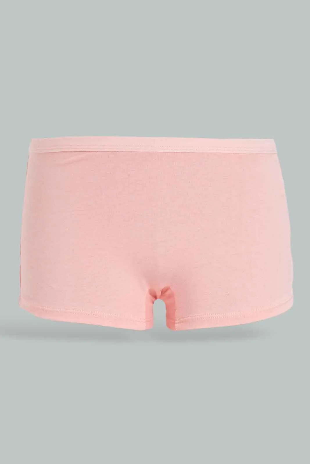 Senior Girls White and Pink Boxer Short Set (Pack Of 2)