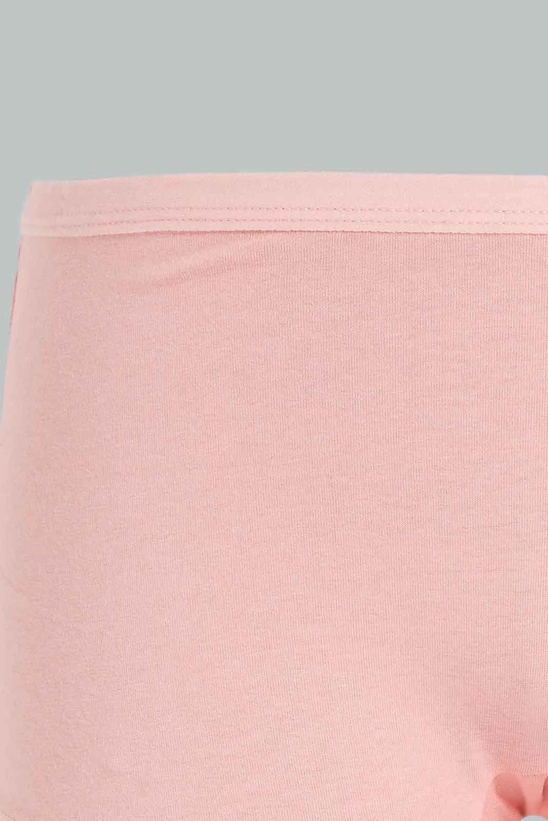 Senior Girls White and Pink Boxer Short Set (Pack Of 2)