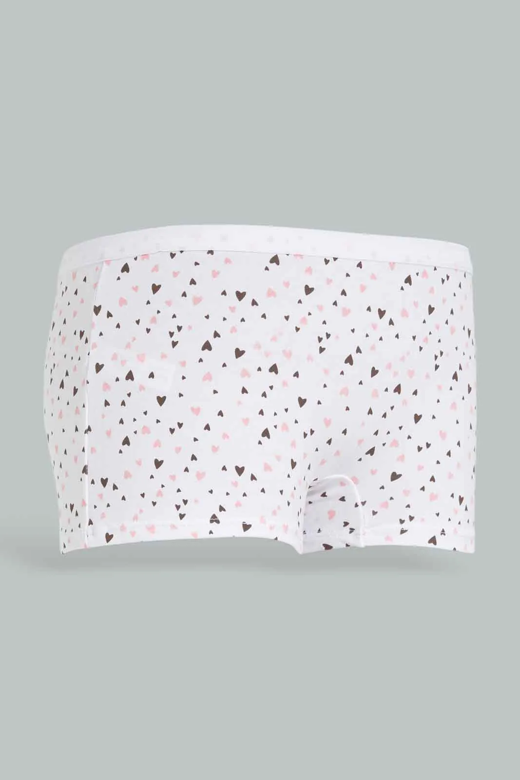 Senior Girls White and Pink Boxer Short Set (Pack Of 2)