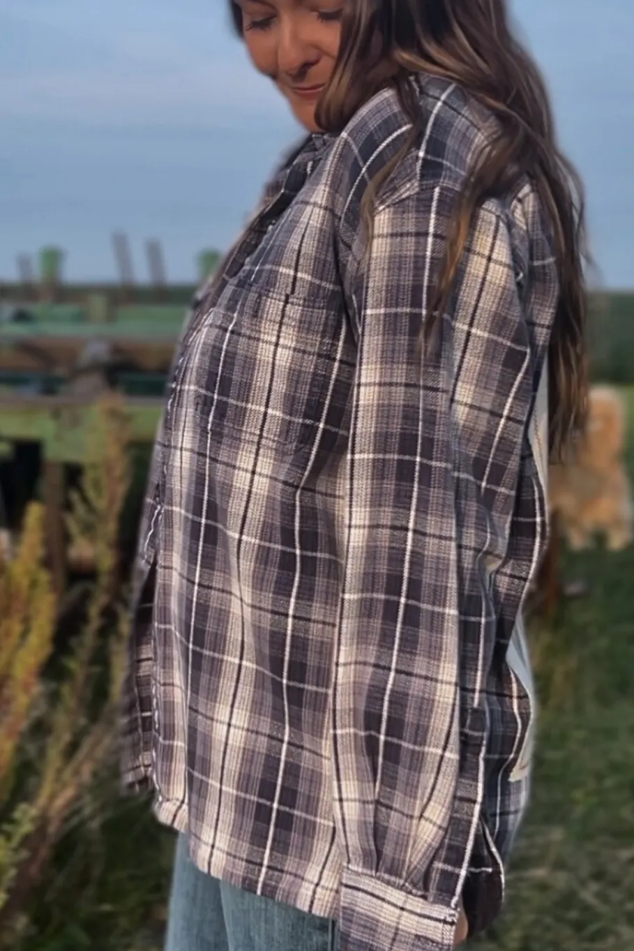 Size L - Upcycled Flannel Field's Famous Seeds Sack