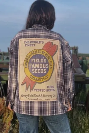 Size L - Upcycled Flannel Field's Famous Seeds Sack