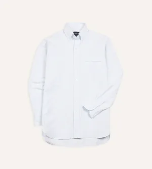 Sky Ticking Stripe Cotton Oxford Cloth Button-Down Shirt