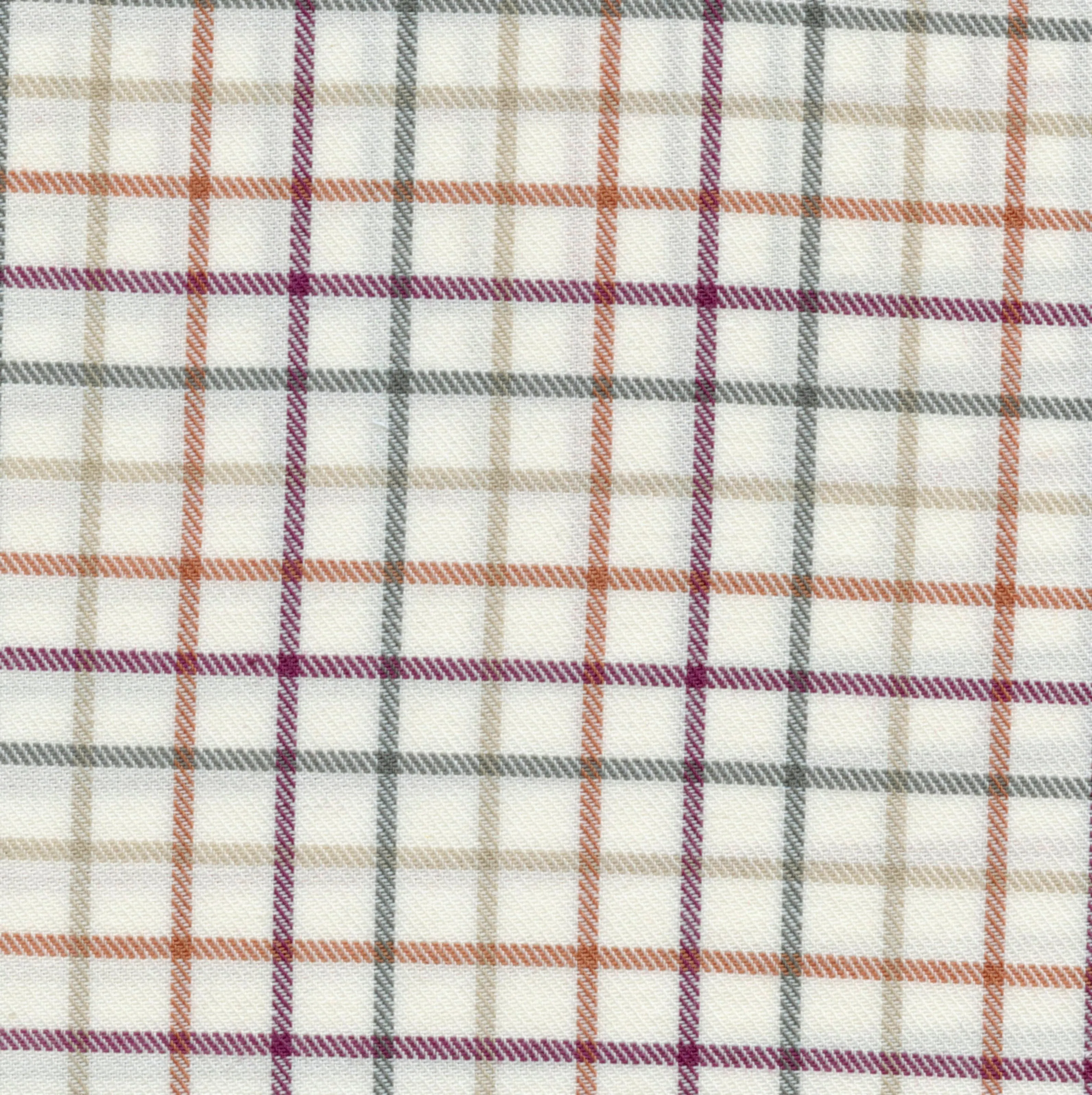 Tailored Fit Elegant Natural Check Long Sleeve Button-Down Shirts