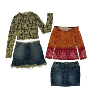 Unique Y2K Mix Tops And Denim Minis (NS-162)