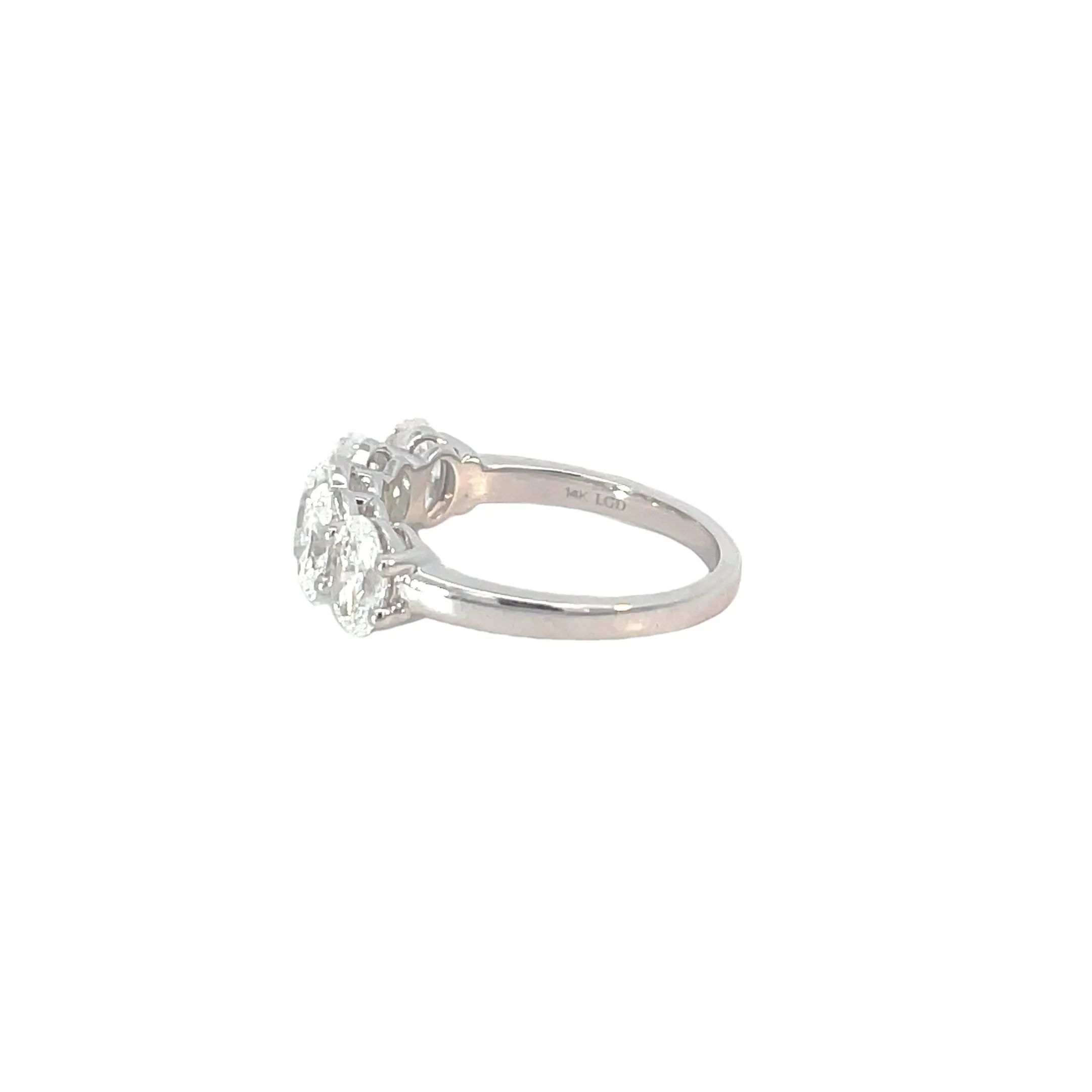 White Gold Lab Grown Diamond 5 Stone Ring