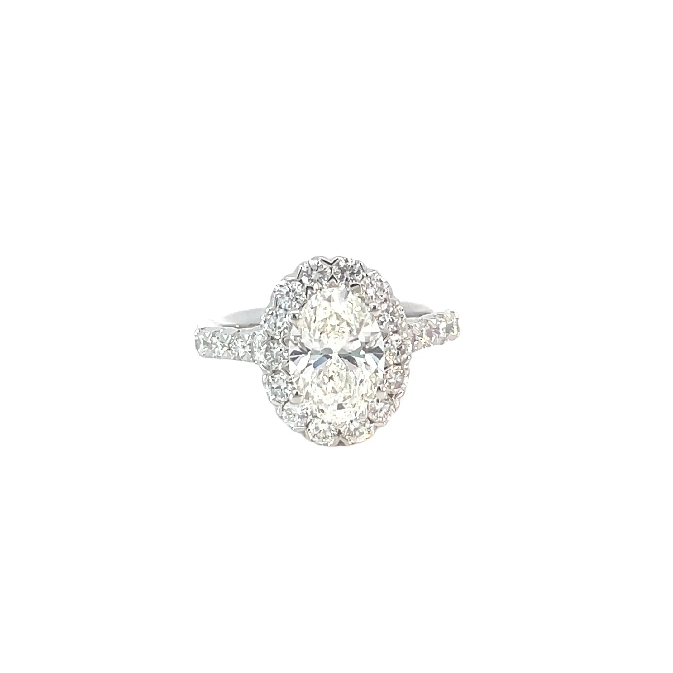 White Gold Lab Grown Halo Engagement Ring