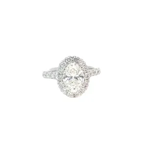 White Gold Lab Grown Halo Engagement Ring