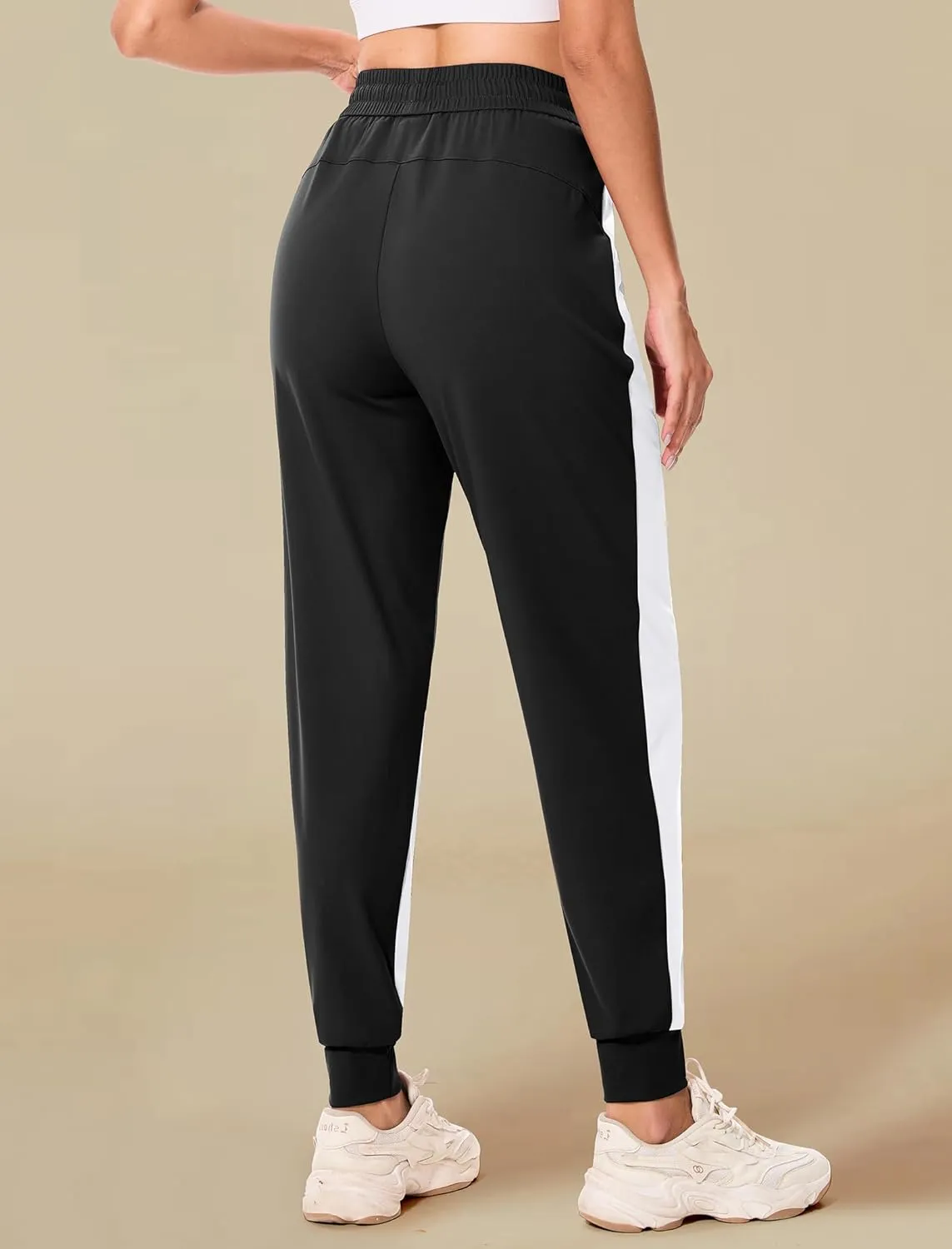 Women's Joggers Pants with Zipper Pockets High Waisted Athletic Drawstring Sweatpants for Lounge Workout Jogging 2024
